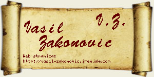 Vasil Zakonović vizit kartica